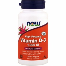  NOW Vitamin D-3 1000 ME 360 