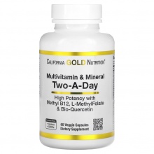  California Gold Nutrition Multivitamin and Mineral Two-A-Day 60 