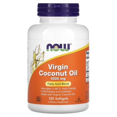 Масло NOW Virgin Coconut Oil 1000 мг 120 капсул